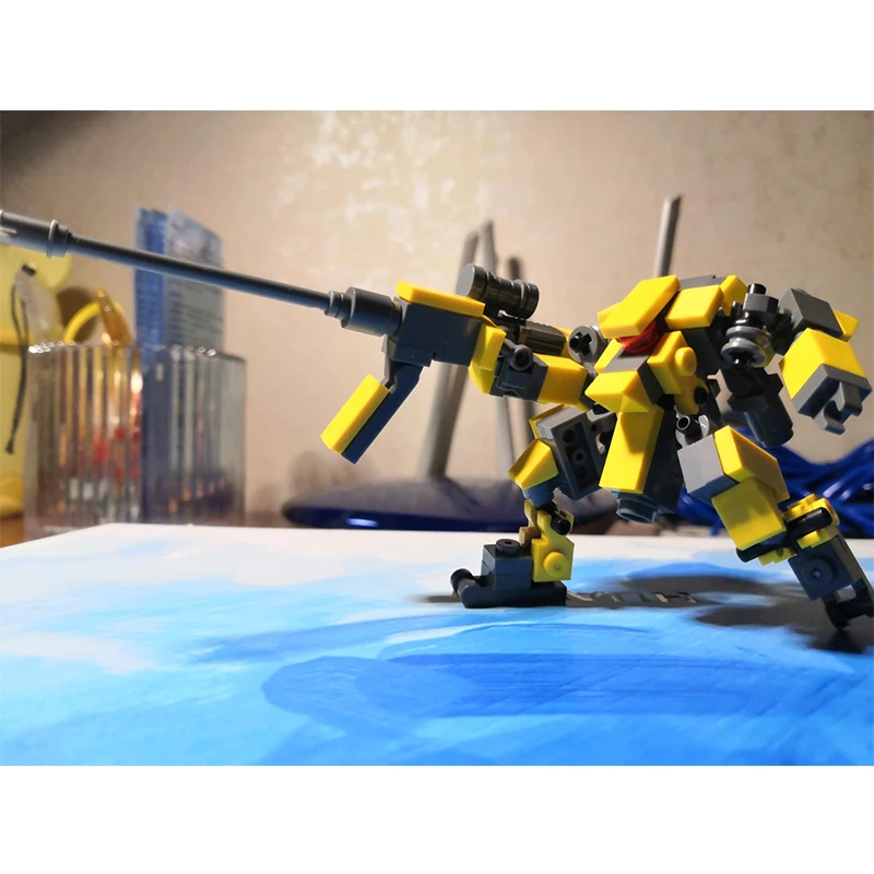 Робот Mecha гранулированные строительные блоки детские игрушки для детей Фигурки 7