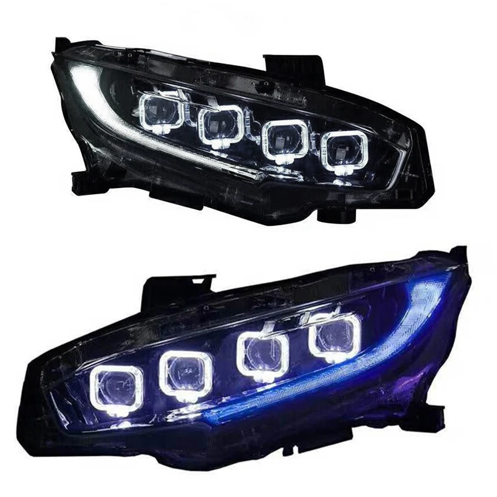 1 пара автомобилей головной светильник s для Honda Civic 10th 2016 2017 2018 HID светодиодный с