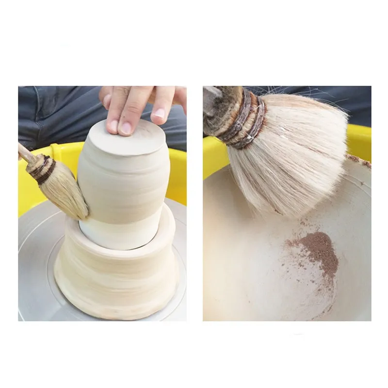 

Pottery Tools Sweeping Gray Pen Moisturizing Pen Big Head Cleaning Wooden Brush For Pottery Polymer Clay Ceramics Tools