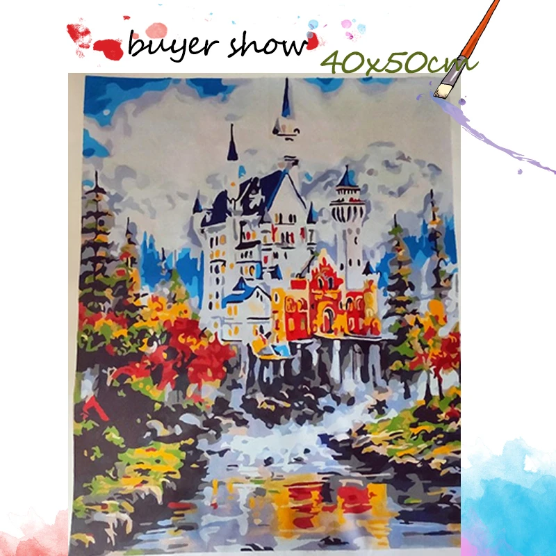 AZQSD безрамный городской пейзаж DIY цифровая картина маслом по номерам Европа