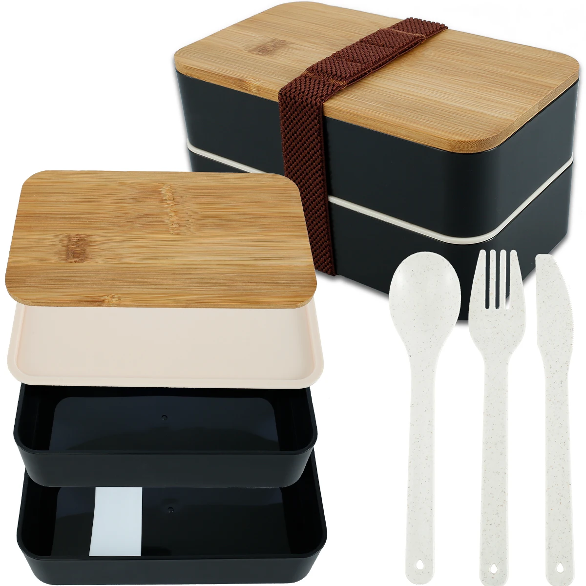 

2 Tiers 1200L Microwave Lunch Box Kid Adult Bento Box Leak-proof Healthy Lunch Container Office School Food Container Dishwasher