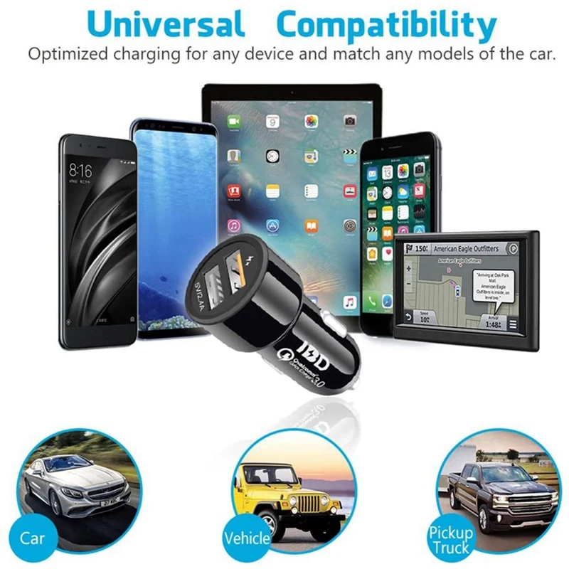 322 автомобильное зарядное устройство 30 Вт двойной USB QC3.0 быстрое адаптер для iPhone