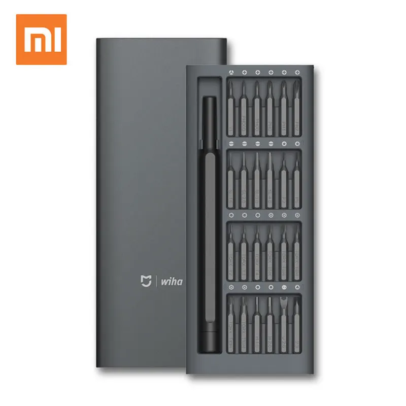 Black Xiaomi mi jia Wiha 24 в 1 прецизионный изысканный набор отверток 60HRC магнитные биты Xiao mi Home Kit Инструменты для ремонта DIY - Цвет: Black