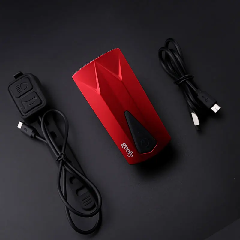 

Bicycle Headlight + Horn 1800mAH 130DB 6 Light Modes USB Charge Bike Front LED Lamp Lantern Audio Warning Siren Alert