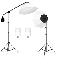 sh photography light kit 70cm octagon umbrella softbox continuous lighting for photo studio with 2 photographic bulb carry bag