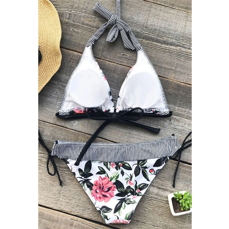 

Women's Floral Printing Bikini Set Push-up Padded Bandage Swimsuit Swimwear Beachwear Beachwear Brazilian Swimming Suit