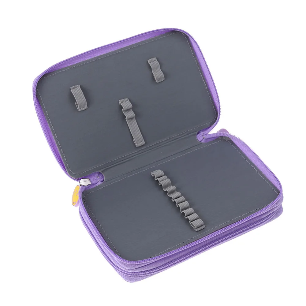 

Colored Pencil Case with Compartments 32 Slots Handy Pencil Bags Large for Watercolor Pencils Pens and Ordinary Pencils (Pur