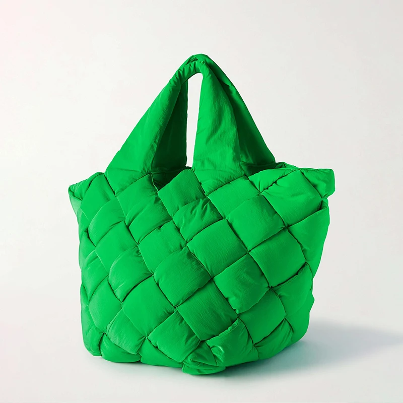 Зима тканая сумка-тоут с нейлоновой подкладкой Большая вместительная пуховая