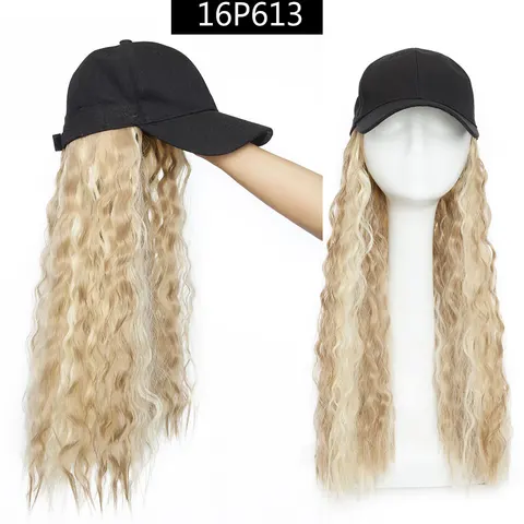 Синтетическая длинная волнистая бейсбольная кепка Snoilite с наращиванием волос, интегрированная кепка для женщин, повседневный парик для девушек