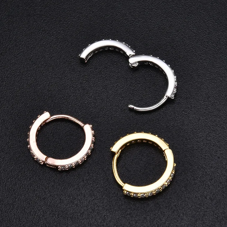 

LURUIXU 1Pcs 6mm/8mm/10mm Small Hoop Earrings For Women Men Gold Silver Color Simple Minimal Tiny Cz Cartilage Ear Piercing
