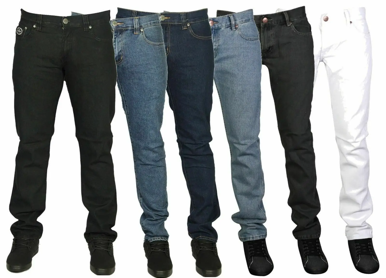 

Мужские фирменные облегающие джинсовые брюки, синие, черные, белые джинсы, размер 28-40, только фунтов 6,99
