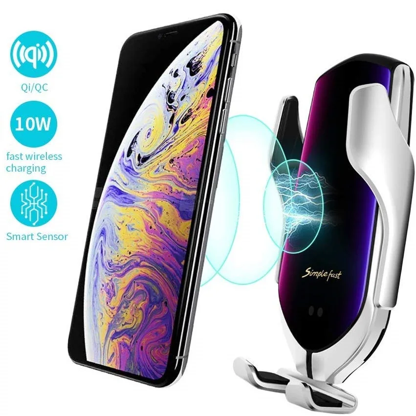 Для Iphone 11 pro samsung Note 10 10 Вт автомобильное беспроводное зарядное устройство держатель телефона инфракрасный индуктивность Qi автоматическое зажимное автомобильное быстрое зарядное устройство