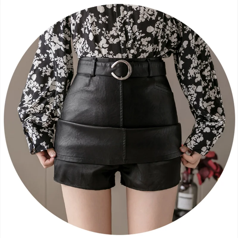 REALEFT осенне-зимняя черная юбка-карандаш из искусственной кожи с высокой талией