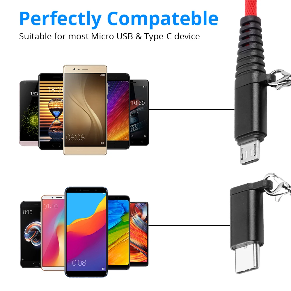 FONKEN 2 в 1 OTG адаптер USB кабель Micro Type C телефонный конвертер к женскому проводу для