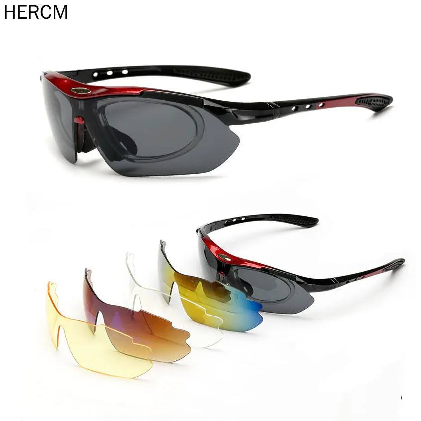 Hercm New Cycling Glasses Bicycle Sunglasses Men/Women Outdoor Sports Riding Gafas Ciclismo Bike Eyewear | Спорт и развлечения