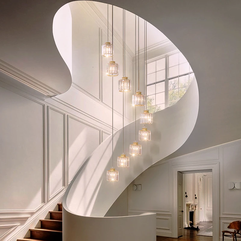 Хрустальная светодиодная Подвесная лампа длинная для кухонного островка