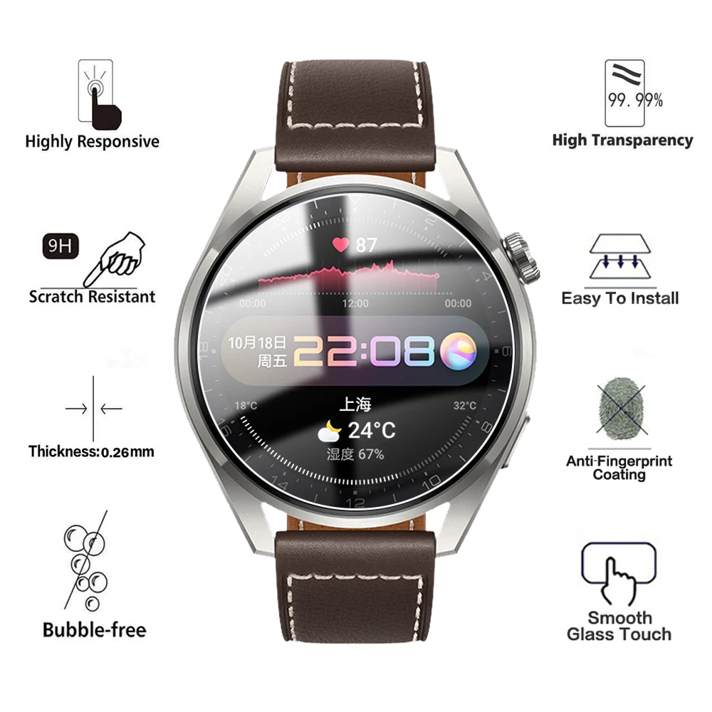 Закаленное стекло для Huawei Watch 3 Pro Аксессуары умных часов 48 мм 46 Защитная пленка