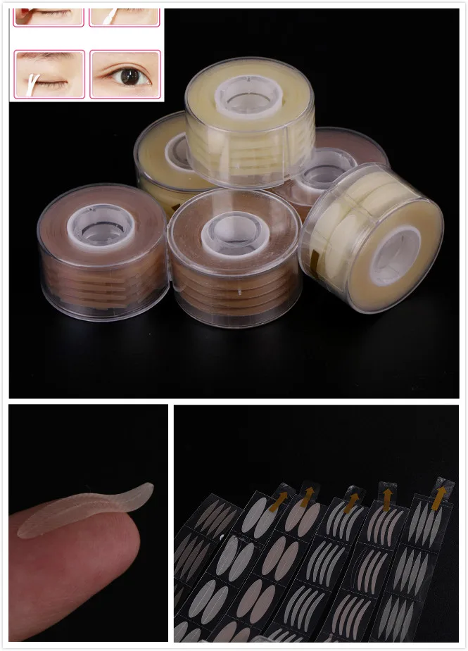 

300 пар, прозрачные бежевые полоски для макияжа, большие фотообои, невидимые, прочные клейкие, двойные складки, наклейки для век, косметически...