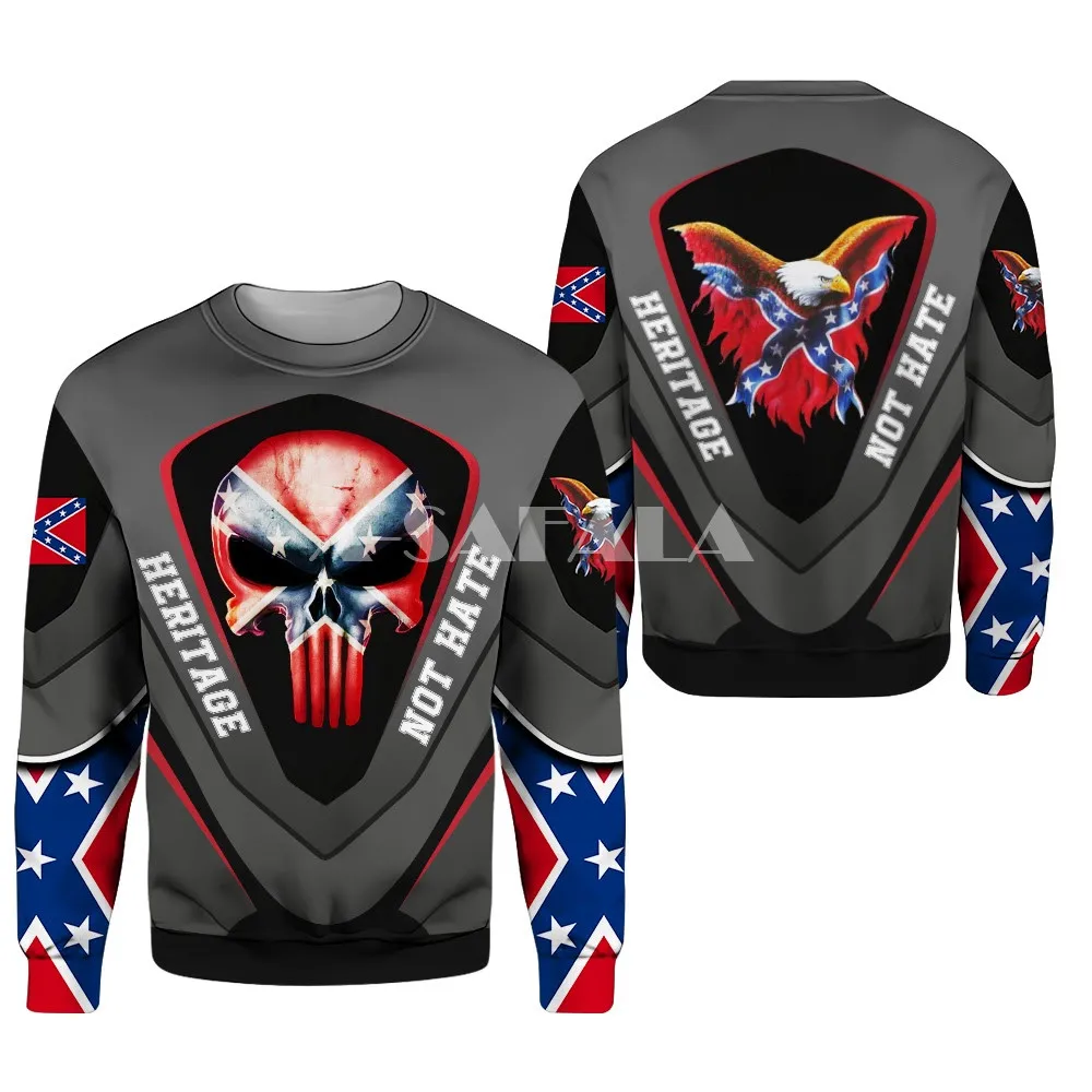 

Confederate States of American Flag Eagle 3D Print XS-7XL Hoodie Man Women Harajuku Outwear Zipper Pullover Sweatshirt Unisex-7