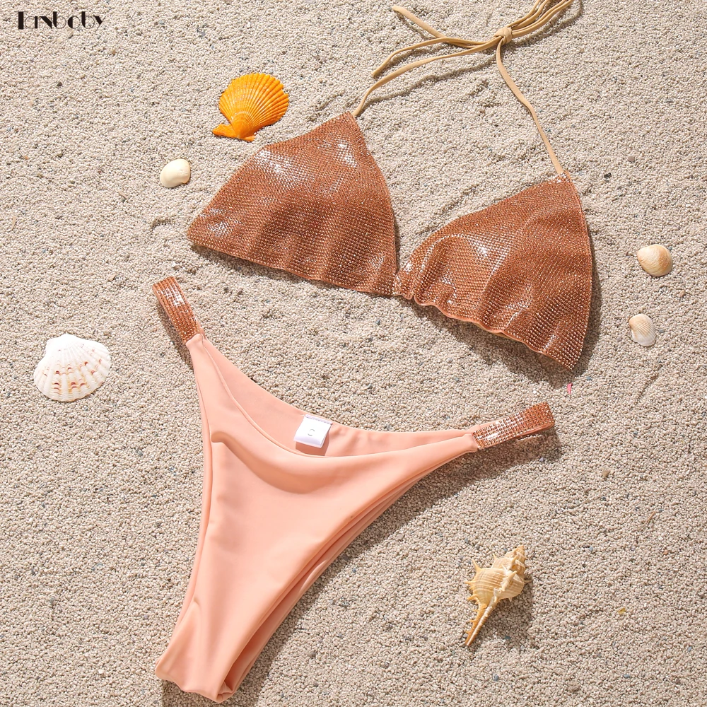 

Блестящие стразы, Пляжное бикини, 2021, сексуальные, новые, стринги, стиль, купальные костюмы, два предмета, бандаж, маленькая чашка + бикини с в...