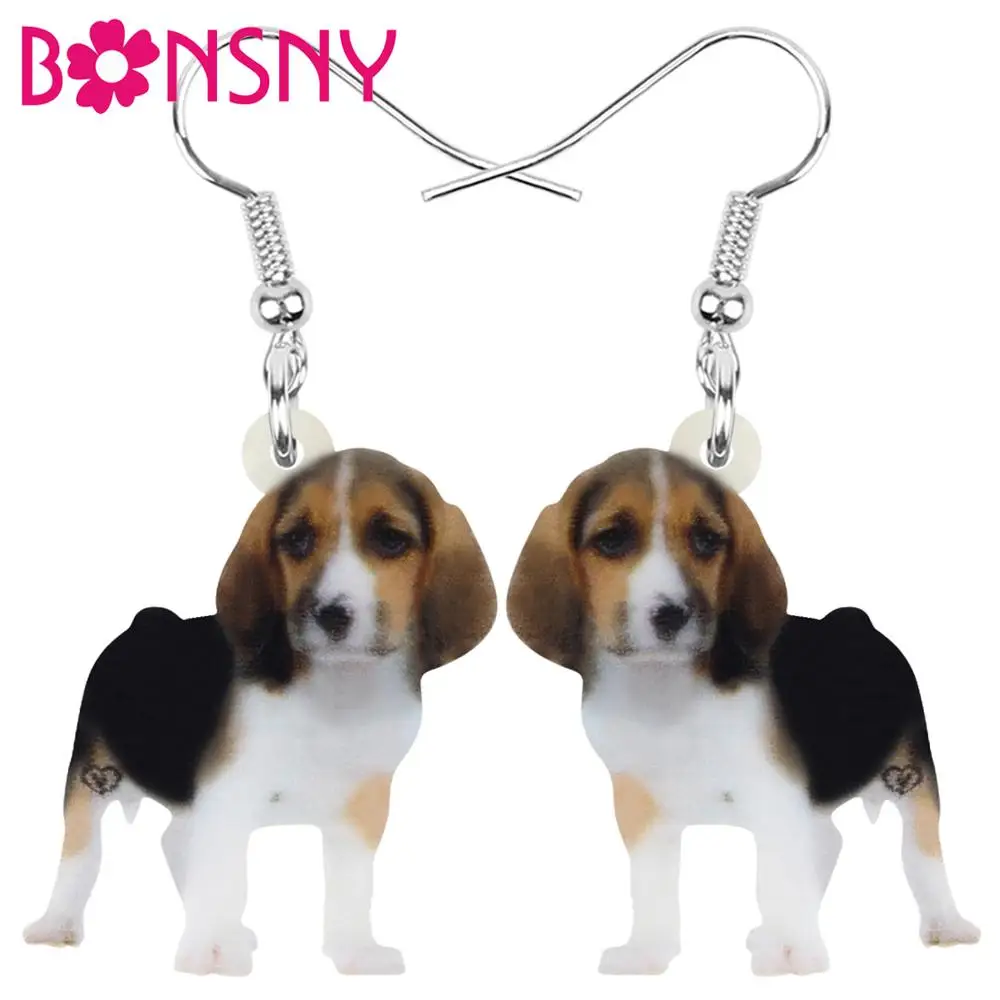 Bonsny акриловые висячие серьги с собаками животными ювелирные украшения для