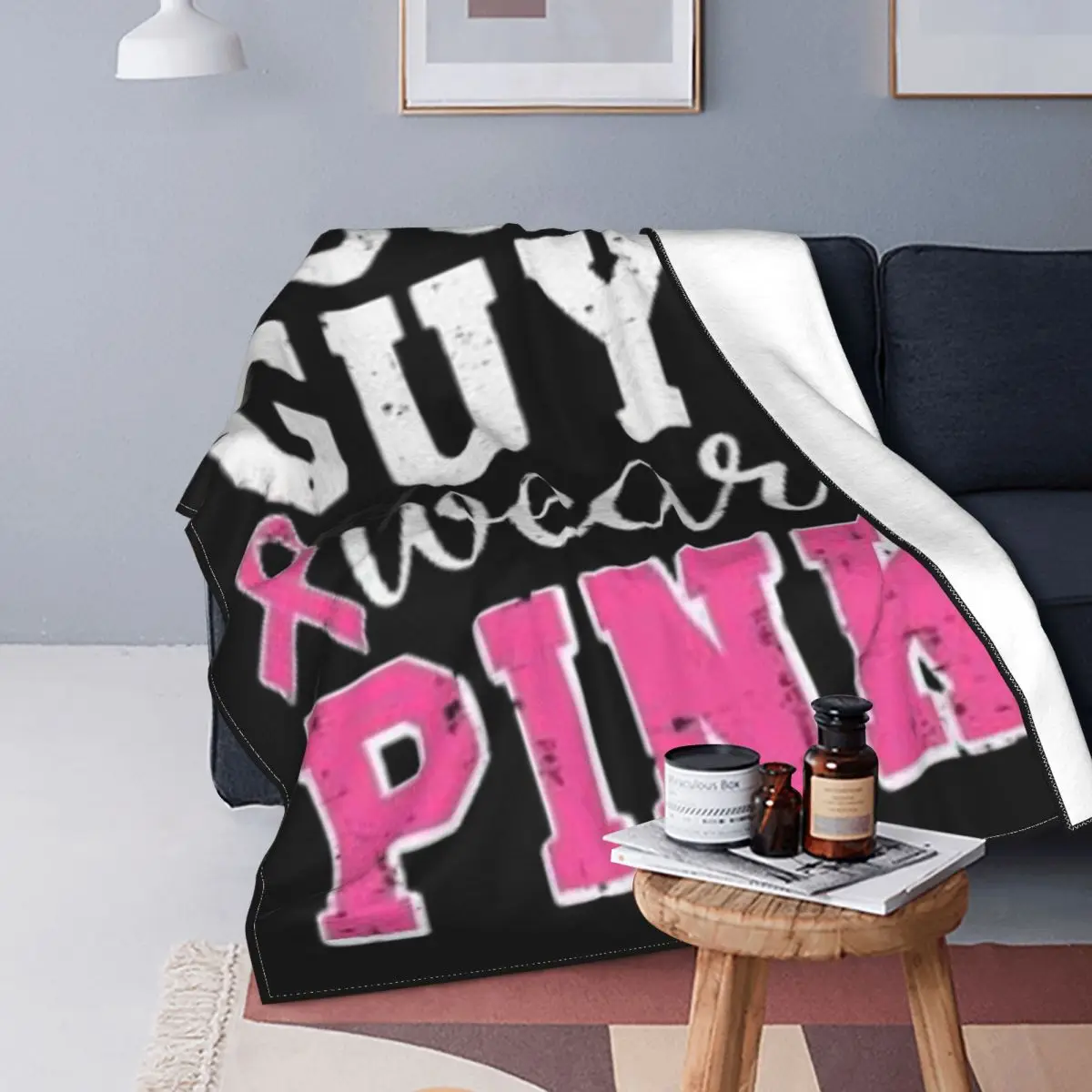 

Tough Guys Wear-colcha de muselina a cuadros para cama, toalla de playa, manta Kawaii, color rosa, 1 manta
