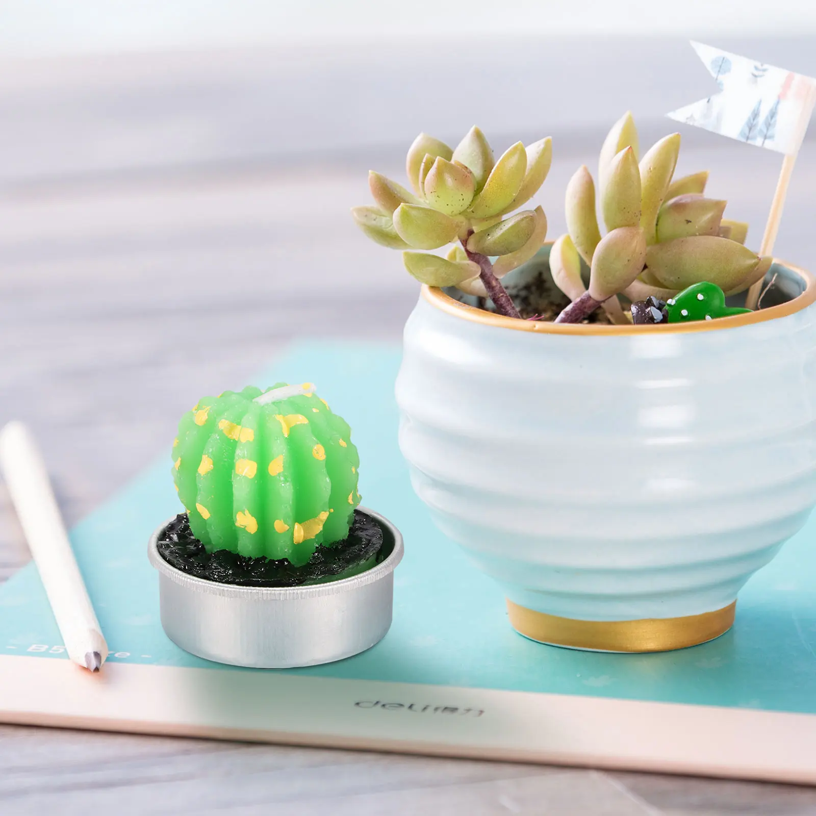 6Pcs Creative 3D Cactus Candles Simulated Plants Smokeless Scented Candle Valentine Day Gift Party Ornament Home Decoration | Дом и сад