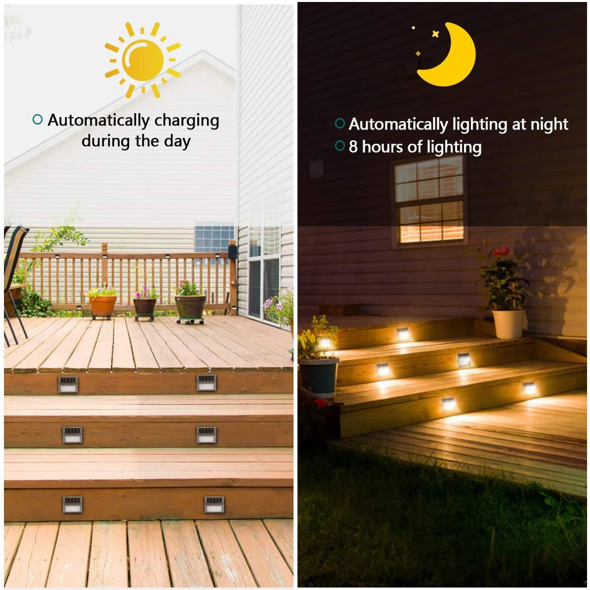 

1/4/8PCS Solar Energy Light Sensor Wall Lights Garden Step Stair Deck Garden Fence Lamp Waterproof Outdoor Lampe Solaire Jardin