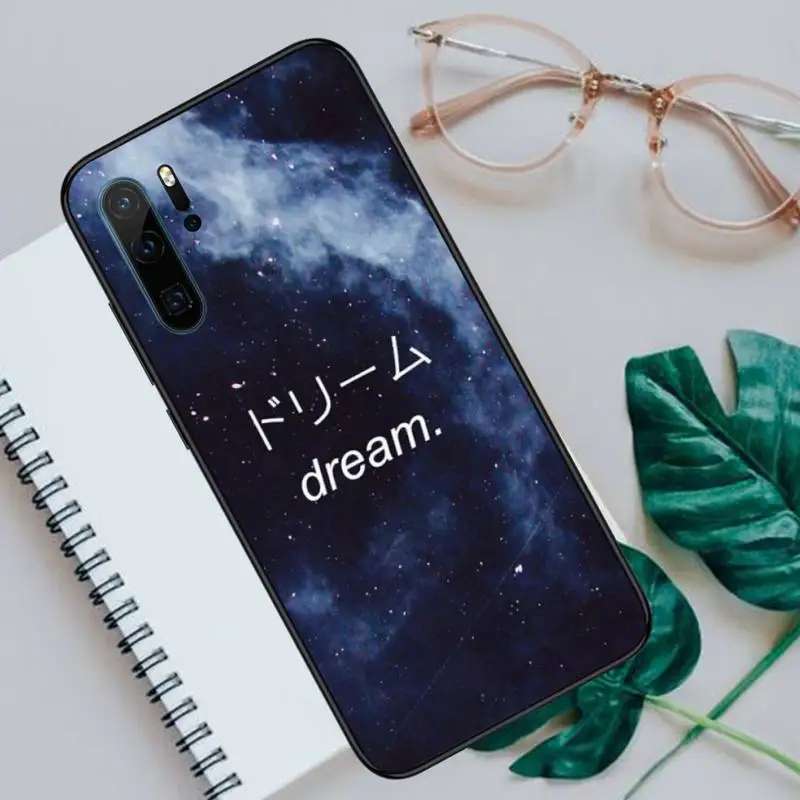 

Japanese Anime Aesthetic Text Letter Phone Cases For Huawei honor Mate P 10 20 30 40 Pro 10i 9 10 20 8 x Lite funda coque