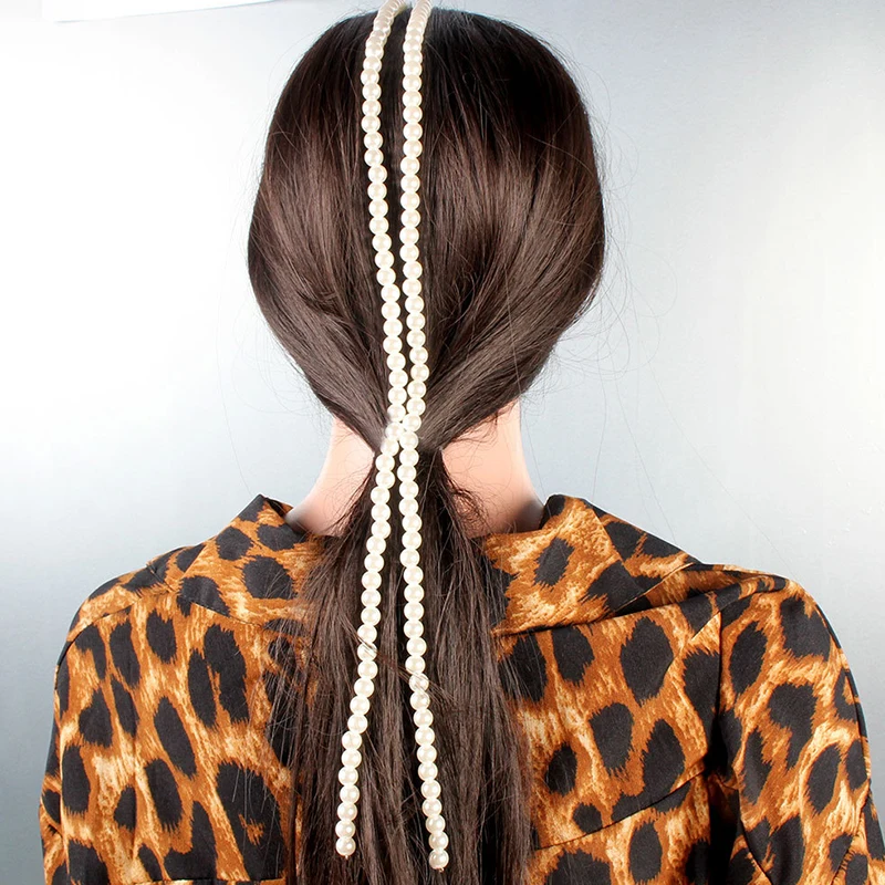 Женская заколка для волос Элегантная плетеная с искусственным жемчугом и