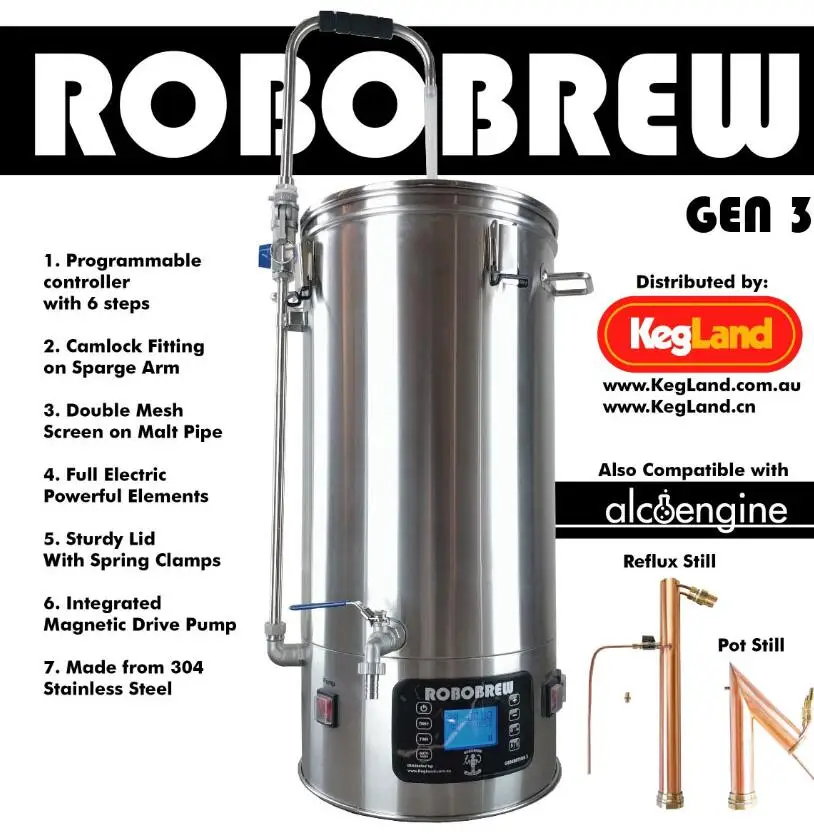 BREWZILLA 35L-GEN.3.1-домашнее пиво все в одном - Цвет: EU220V-ROBOBREW