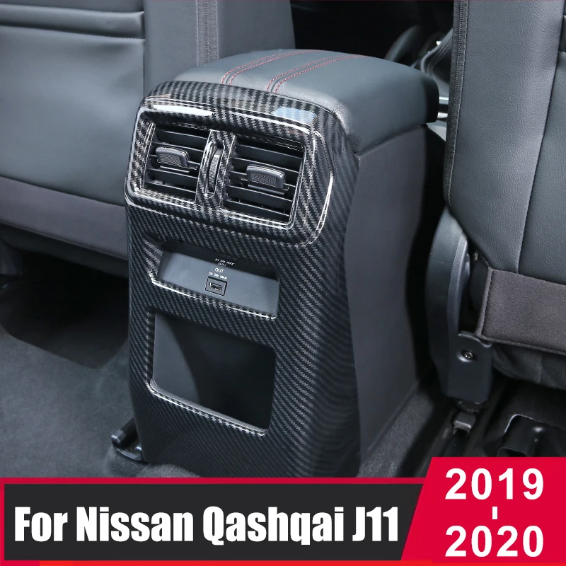 

For Nissan Qashqai J11 2019-2020 Car Armrest Box Anti-Kick Pad Rear Row Protection Shell Anti-Dirty Trim Cover Accessories