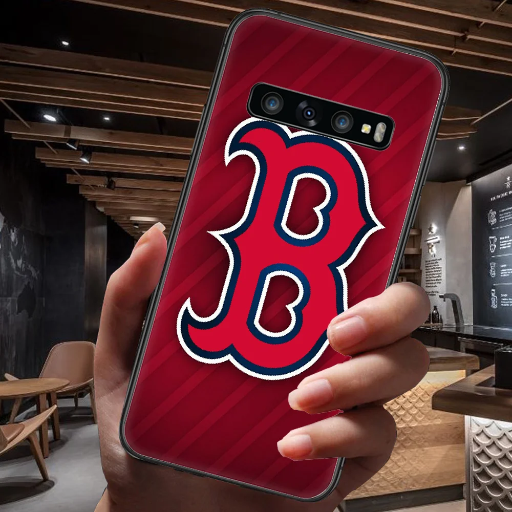 

Red Boston Sox Baseball Phone Case For Samsung Galaxy Note S 8 9 10 20 Plus E Lite Uitra black Etui Pretty Funda Silicone Cover