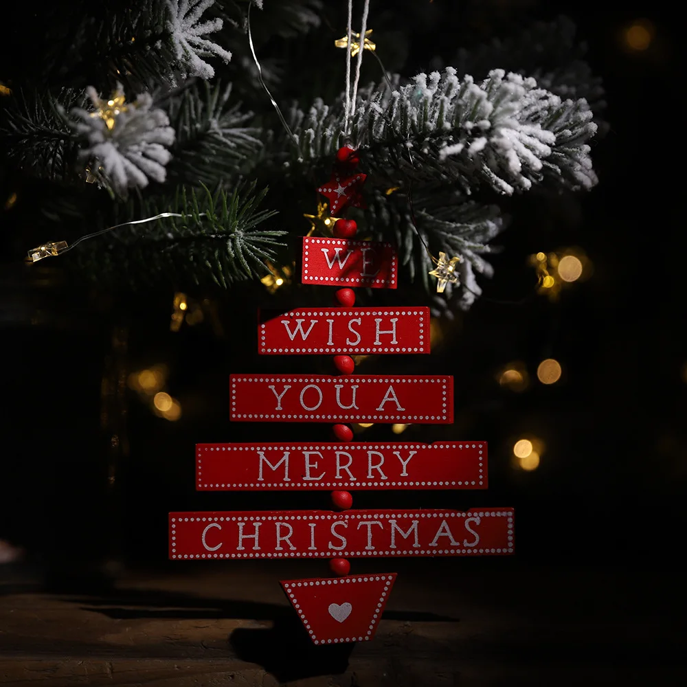 1 шт. Деревянная Рождественская елка подвесное украшение для дома кухни двери