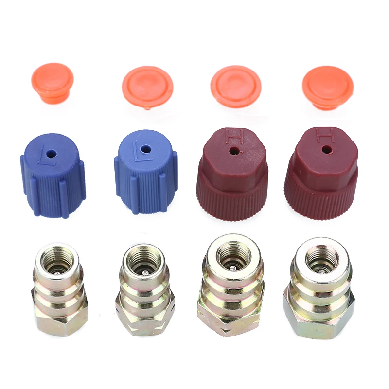 Mayitr 4 шт. A/C R12 в R134a Lo/Hi боковой адаптер для модернизации фитинг крышка комплект