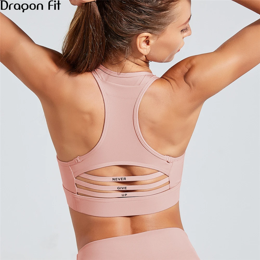 Спортивный бюстгальтер Dragon Fit для женщин сетчатый топ фитнеса йоги спортзала с