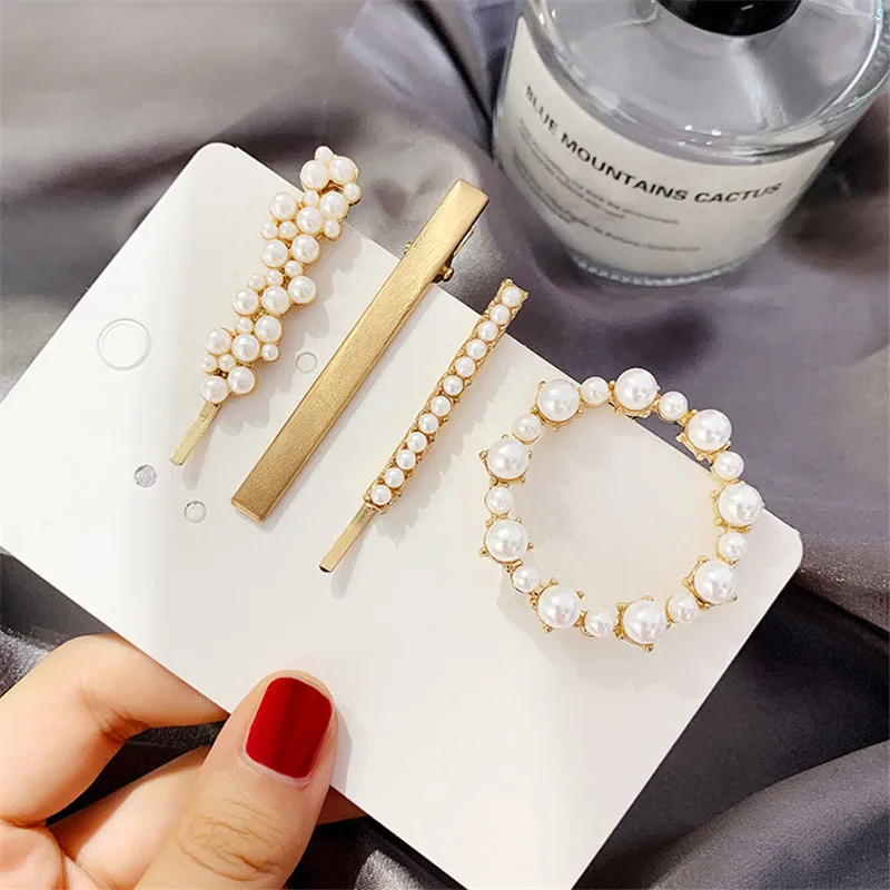 FYUAN корейский стиль Геометрические круглые шпильки для женщин Bijoux кристалл жемчуг заколки наборы свадебные аксессуары для волос ювелирные изделия подарки