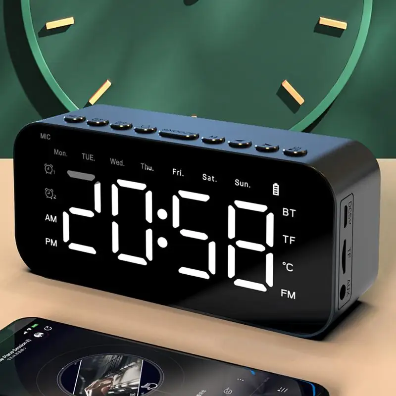 Display Alarm Clock Portable Smart Speaker High-definition Sound Card Computer Audio Clock Alarm