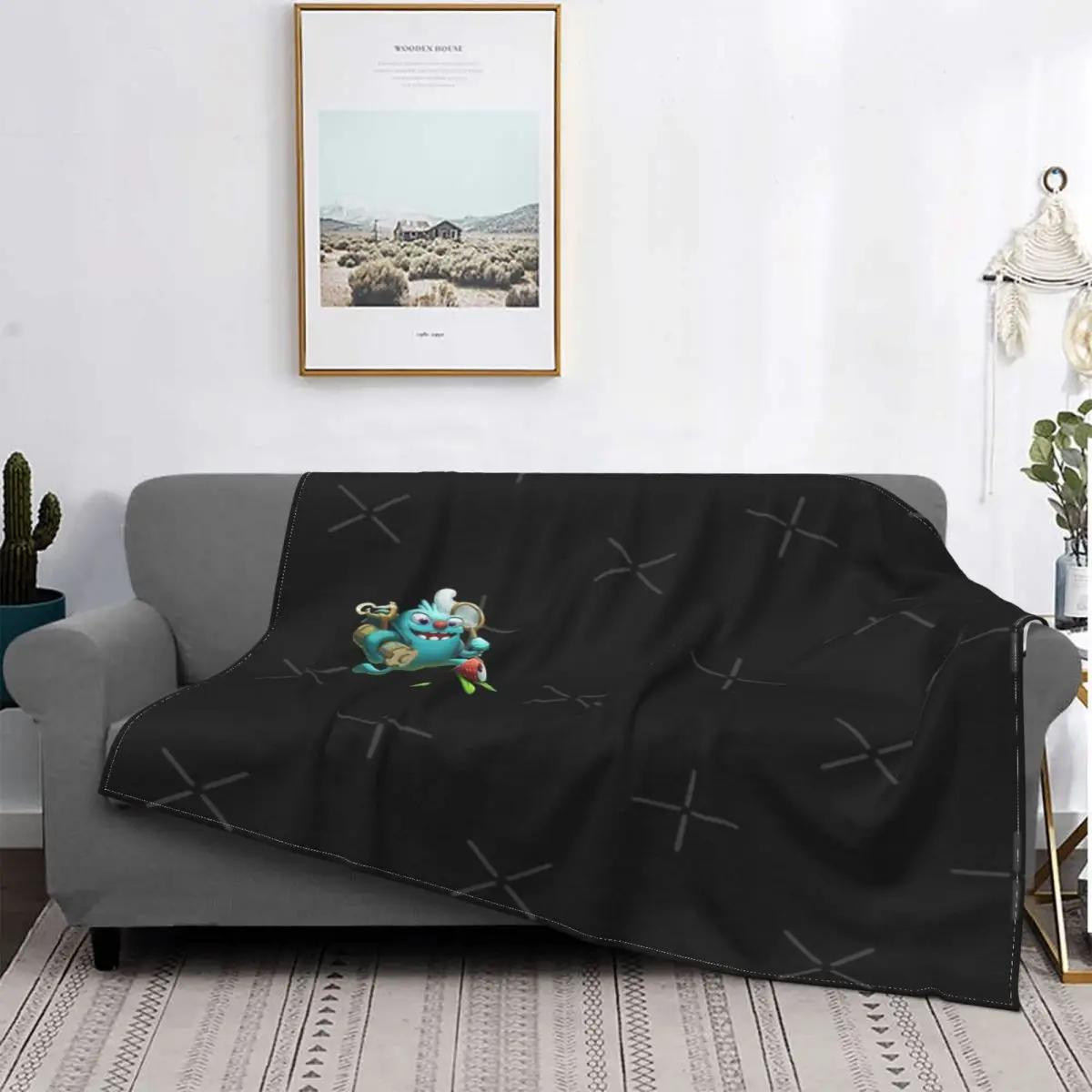 

Bugsnax-Manta de lana a cuadros para cama, colcha a cuadros, 90