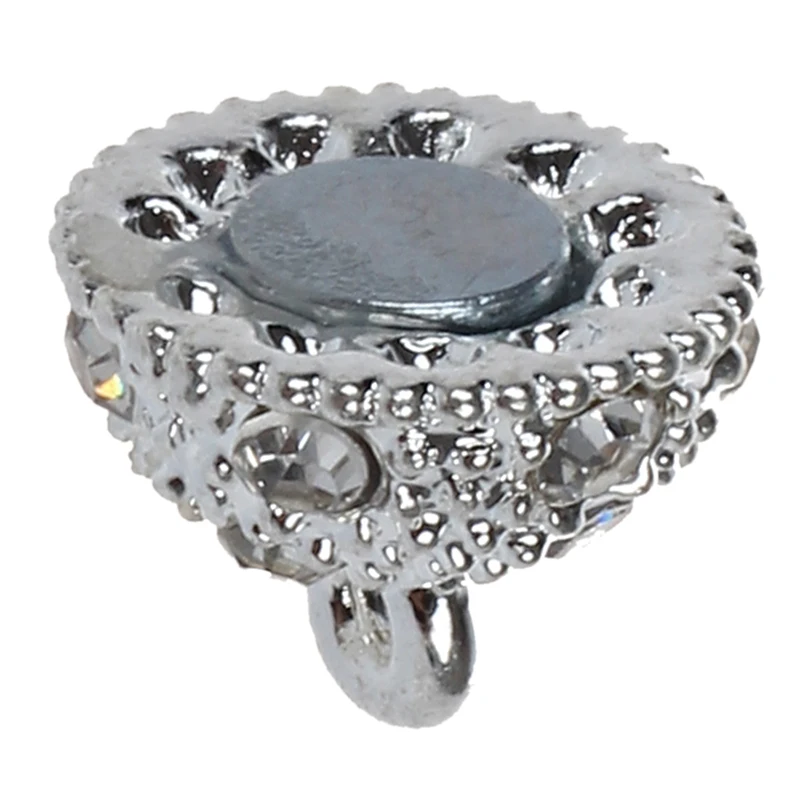 

5 pcs 10 mm Ball Magnetic Clasp Rhinestone Silver