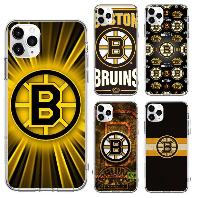 

Boston Hockey Team Bruins Phone Case For Clear-Iphone 5 5s se 6 6s 7 8 11 12 X Xs Xr Pro Plus Max Mini Cover