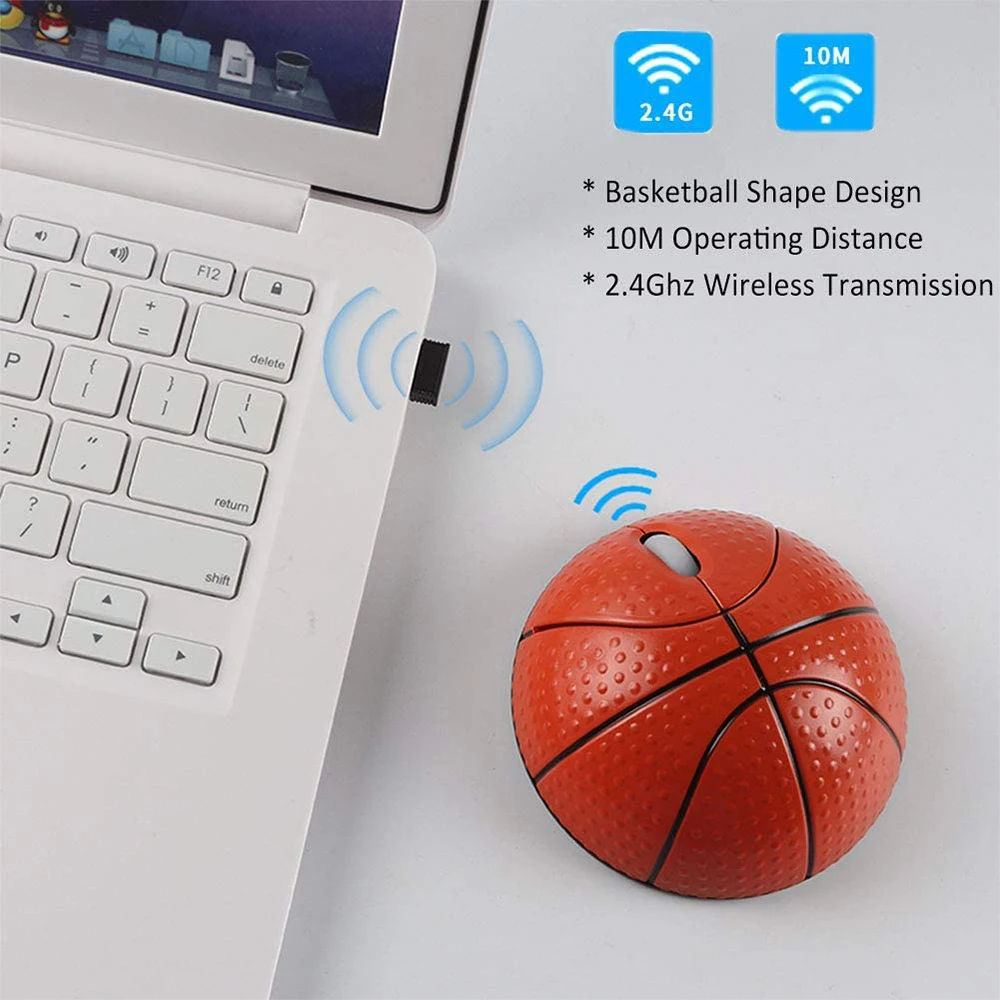 

2.4G Wireless Mouse USB Optical Computer Mini 3D Mice 1000 DPI Cartoon Basketball Design Kawaii Mause for Kids PC Accessories