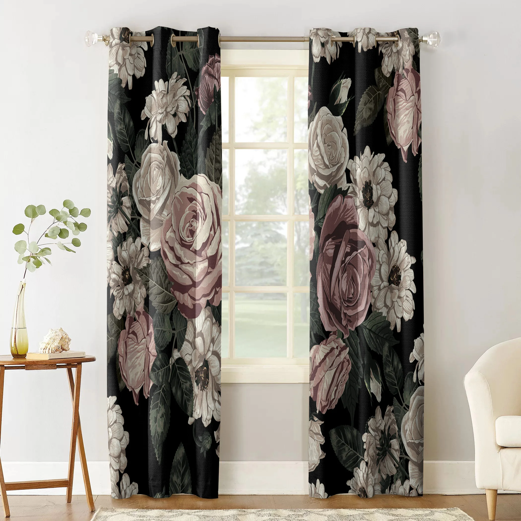 Шторы на окна с цветами современные украшения для гостиной кухни спальни