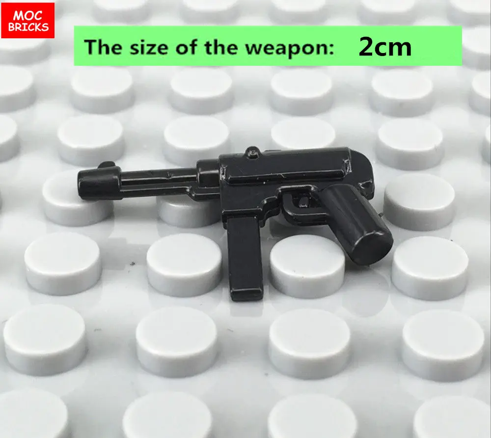 10 шт./лот MOC кирпичи MP40 DIY черное оружие Обучающие строительные блоки фигурки