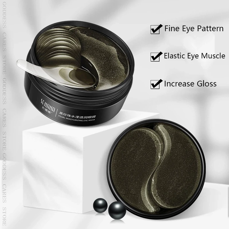 

Black Pearl Golden Eye Masks 60pcs Hydrogel Patches Repairing Wrinkle Remover Dark Circle Anti Age Moisturizing Under Eye Mask
