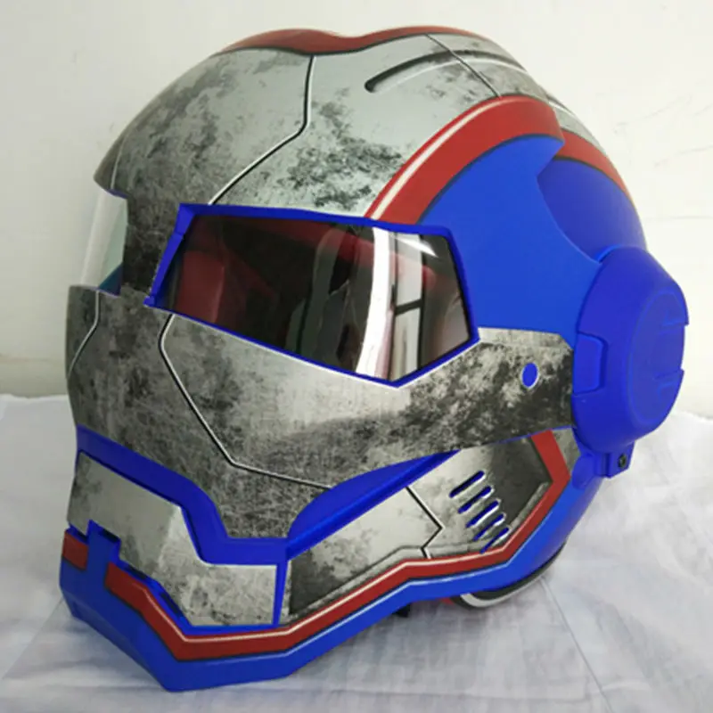 

NEW matte Blue retro MASEI IRONMAN Iron Man helmet motorcycle helmet half helmet open face helmet 610 ABS casque motocross
