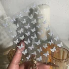 3D клейкие наклейки для ногтей серебряные блестящие наклейки для ногтей блестящие бабочки декоративные материалы для дизайна ногтей
