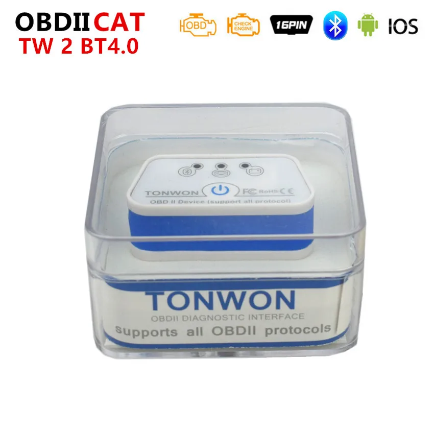 Диагностический инструмент TONWON TW2 ICAR2 OBD лучше чем считыватель кодеров ELM327 OBD2 BT3.0/4