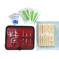 1 set surgical suture training kit skin operate suture practice model training pad needle scissors tool kit needle needle holder