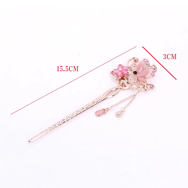 Китайский Стиль Ленточки металлические палочки для волос шпильки жемчуг Шпильки